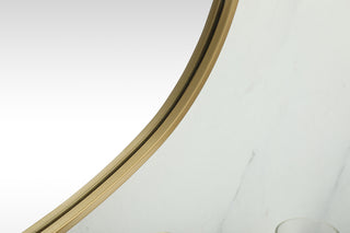 Metal Frame Oval Mirror 30x60 Inch in Brass