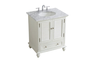 30 inch Single Bathroom Vanity in Antique White