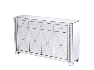 60 in clear crystal mirrored credenza