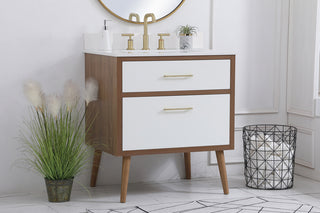 30 inch bathroom Vanity in White with Backsplash