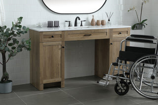 60 Inch ADA Compliant Bathroom Vanity In Natural Oak