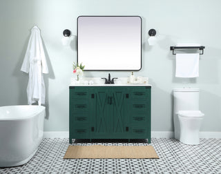 48 inch Single bathroom vanity in green with backsplash