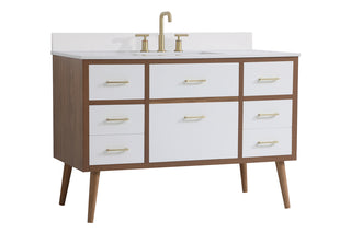 48 inch bathroom Vanity in White with Backsplash