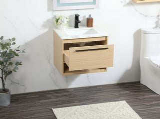 24 inch Single bathroom vanity in maple