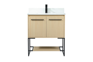 30 inch Single bathroom vanity in maple with backsplash