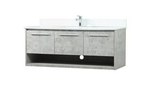 48 inch Single bathroom vanity in concrete grey with backsplash