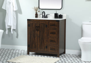 32 inch Single bathroom vanity in expresso with backsplash