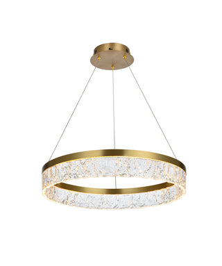 Linden 22 inch Adjustable LED chandelier in Satin Gold