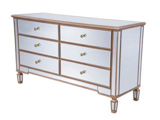 6 Drawers Cabinet 60 in. x 20 in. x 34 in. in Gold paint