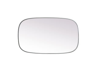 Metal Frame Oval Mirror 24x40 Inch in Silver