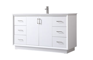 60 Inch SIngle Bathroom Vanity In White