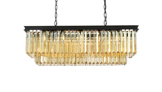 Sydney 12 light Matte Black Chandelier Golden Teak (Smoky) Royal Cut Crystal