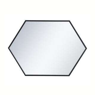 Metal frame hexagon mirror 24 inch in Black