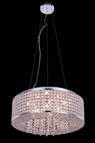 Amelie 8 light Chrome Pendant Clear Royal Cut Crystal