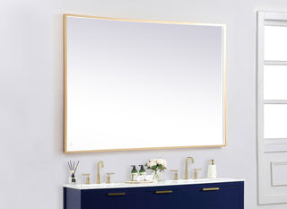 Pier 42x60 inch LED mirror with adjustable color temperature 3000K/4200K/6400K in brass