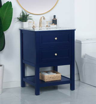 24 inch Single bathroom vanity in Blue