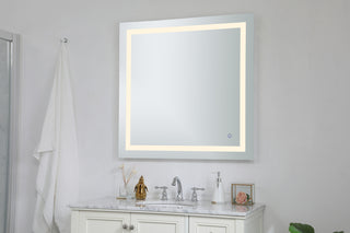 Helios 36in x 36in Hardwired LED mirror with touch sensor and color changing temperature 3000K/4200K/6400K