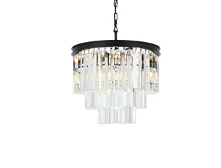 Sydney 9 light Matte Black Chandelier Clear Royal Cut Crystal