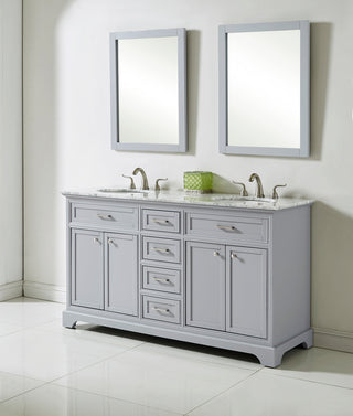 60 In. Double Bathroom Vanity Set In Light Grey