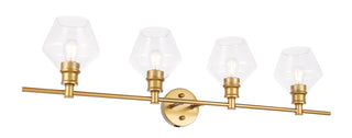 Gene 4 light Brass and Clear glass Wall sconce