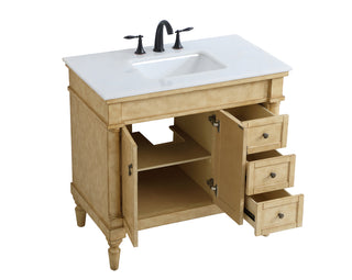 36 inch Single Bathroom Vanity in Antique Beige