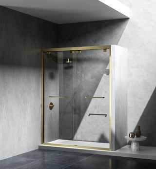 Semi-frameless shower door 60 x 76 Brushed Gold