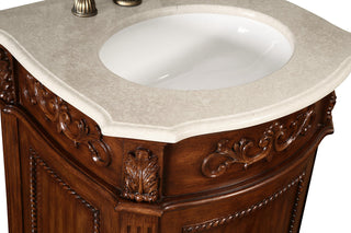 24 In. Single Bathroom Vanity Set In Brown