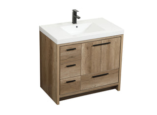 36 inch Single bathroom vanity in natural oak