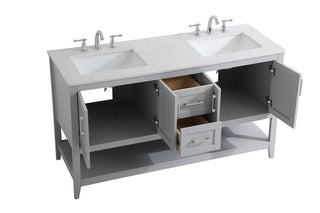 60 inch Double Bathroom Vanity in Grey