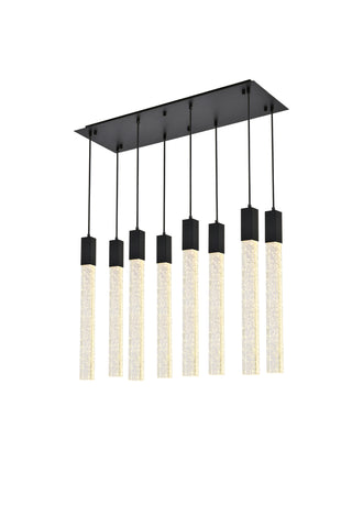 Weston 8 lights pendant in black