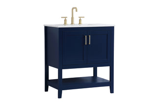 30 inch Single Bathroom Vanity in Blue