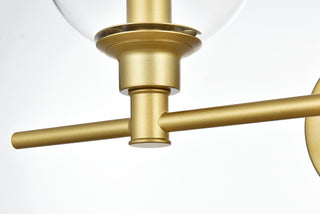 Jaelynn 2 light Brass and Clear Bath Sconce