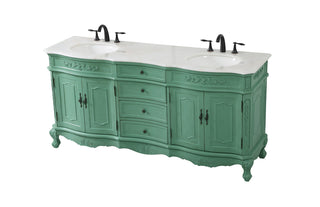 72 inch double bathroom vanity in vintage mint