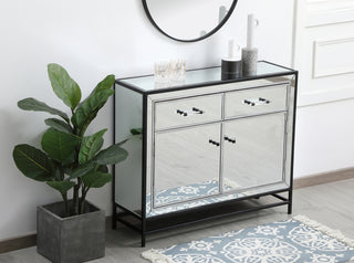 James 38 in. mirrored cabinet in black
