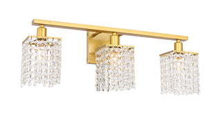 Phineas 3 light Brass and Clear Crystals wall sconce