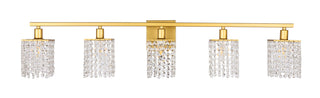 Phineas 5 light Brass and Clear Crystals wall sconce