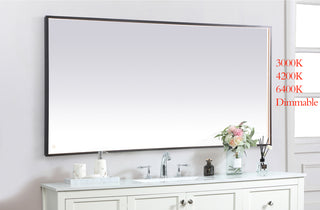 Pier 36x72 inch LED mirror with adjustable color temperature 3000K/4200K/6400K in black