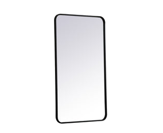 Soft corner metal rectangular mirror 22x40 inch in Black