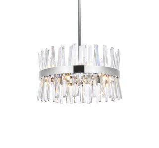 Serephina 20 inch crystal round pendant light in chrome