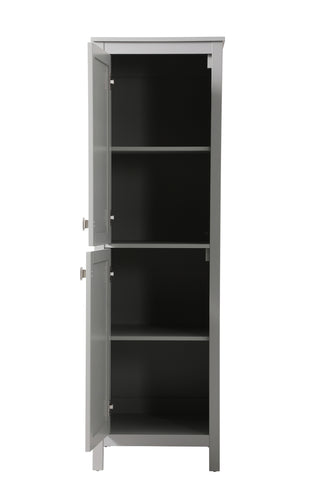 20 Inch Wide Bathroom Linen Storage Freestanding Cabinet In Grey