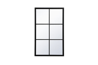 Metal windowpane mirror 24 inch x 40 inch in Black