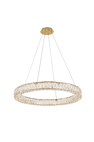 Monroe Integrated LED chip light gold Chandelier Clear Royal Cut Crystal