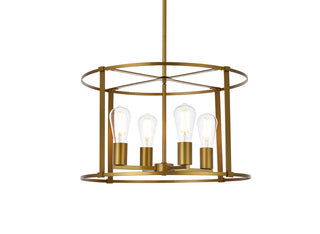 Agnys 4 lights pendant in brass