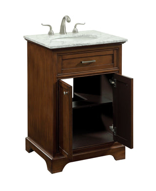 24 In. Single Bathroom Vanity Set In Teak