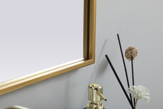 Metal Frame Arch Mirror 24x36 Inch in Brass