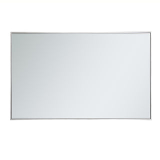 Metal frame rectangle mirror 30 inch in silver