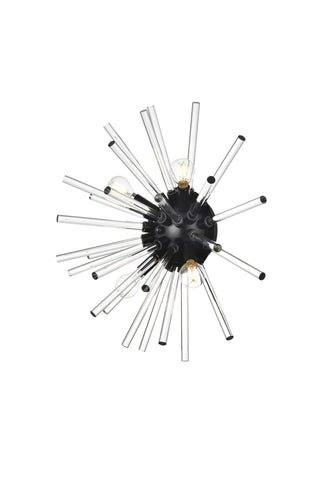 Sienna 18 inch crystal rod wall sconce in black