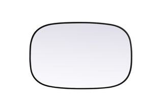 Metal Frame Oval Mirror 24x36 Inch in Black