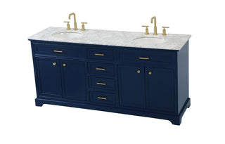 72 inch double bathroom vanity in blue