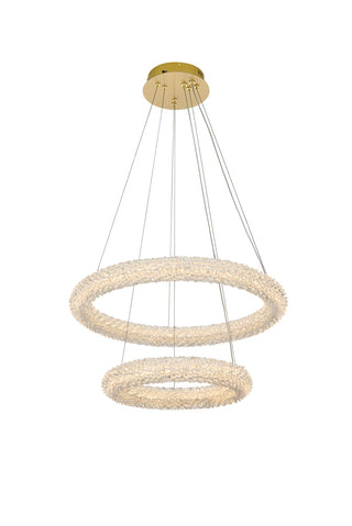 Bowen 24 inch Adjustable LED Chandelier in Satin Gold